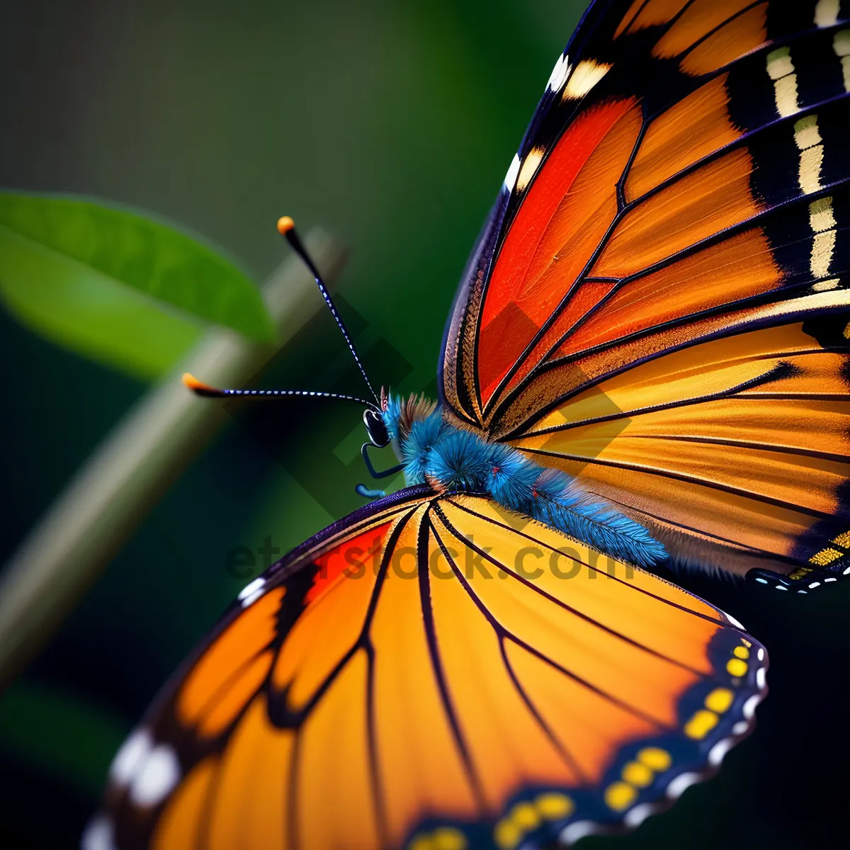 Picture of Vibrant Monarch Butterfly in Garden's Delicate Flower