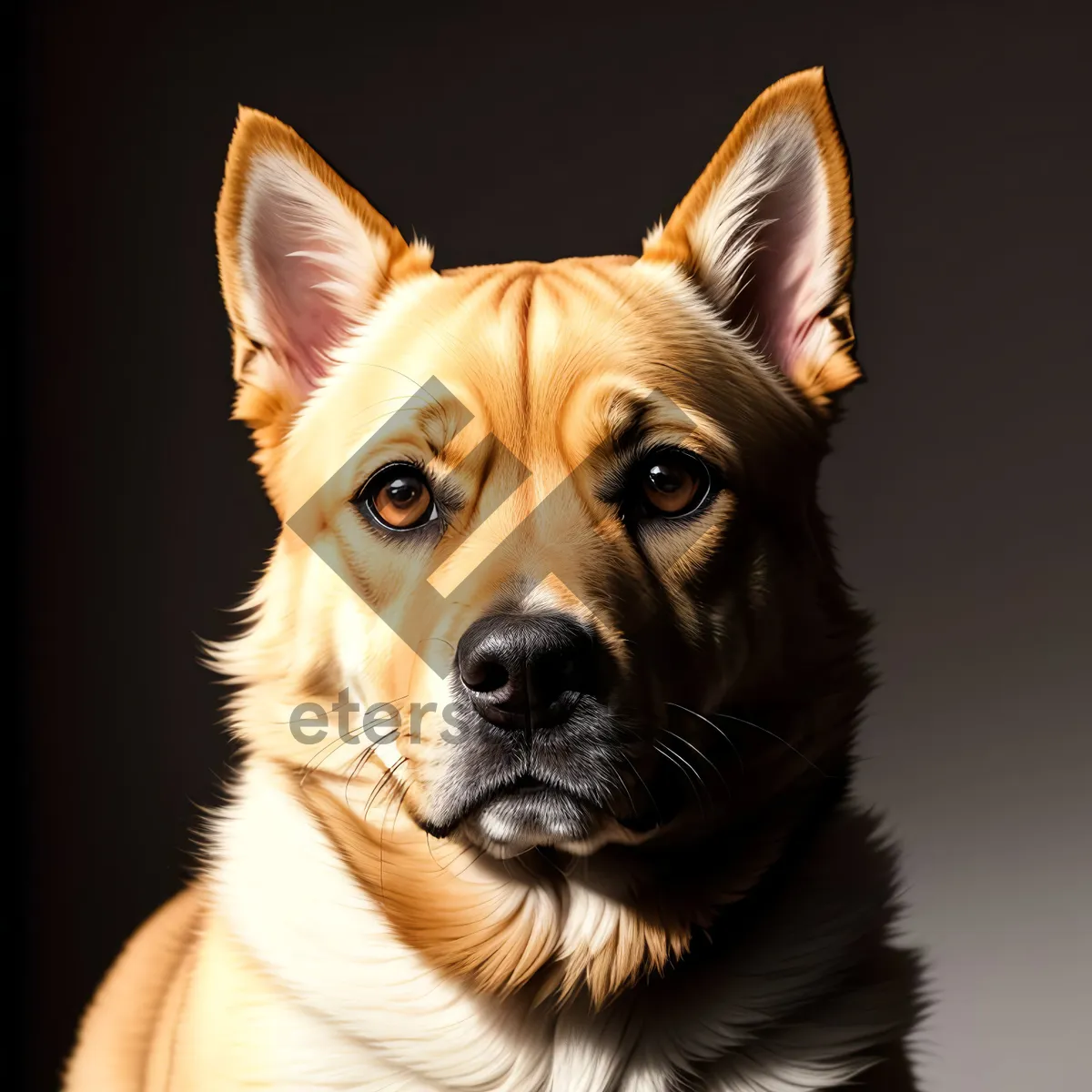 Picture of Adorable Brown Shepherd Dog in Studio Portrait