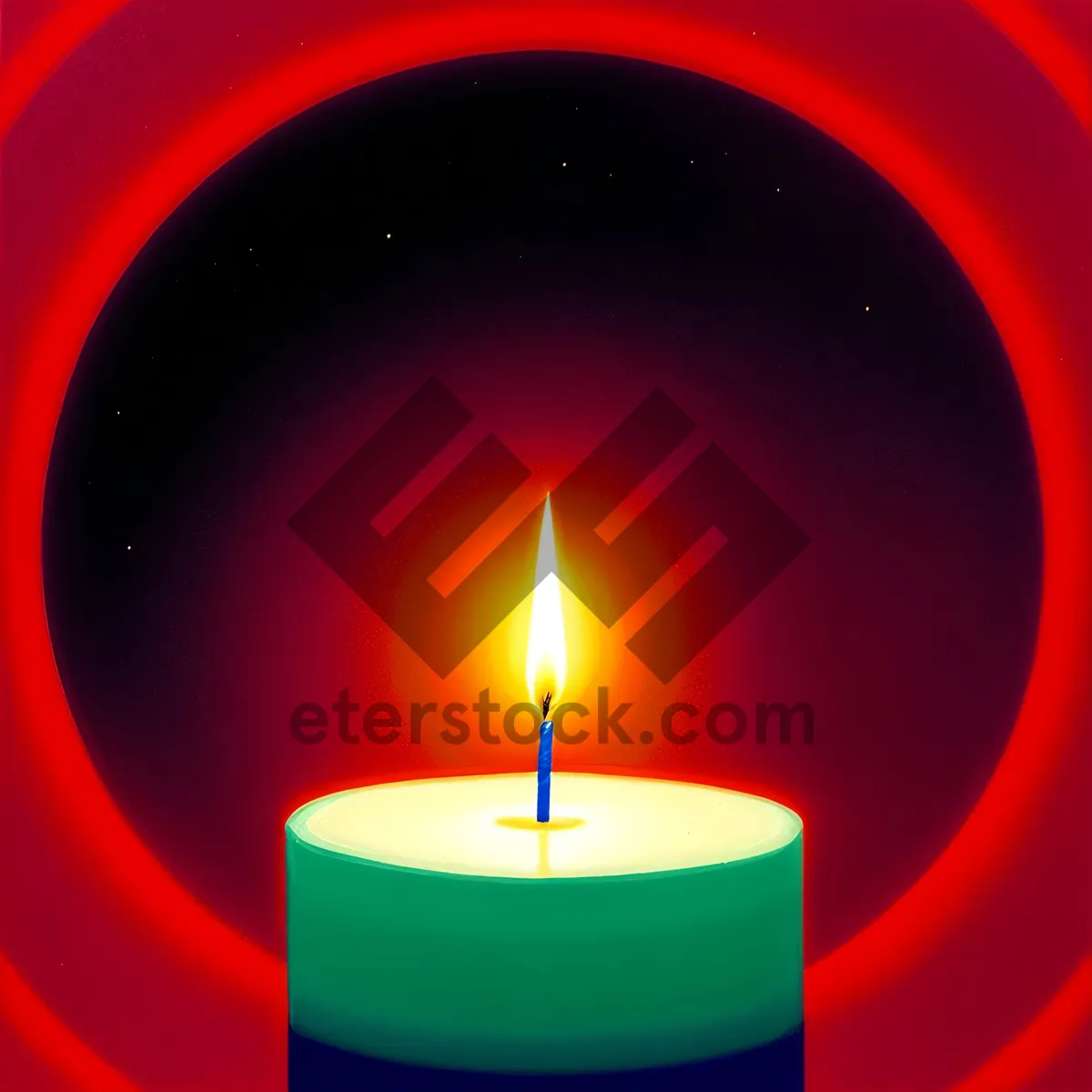 Picture of Shiny Candle Flame Icon - Bright Web Decoration