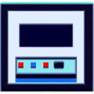 Web Technology Square Icon: Black Monitor Display