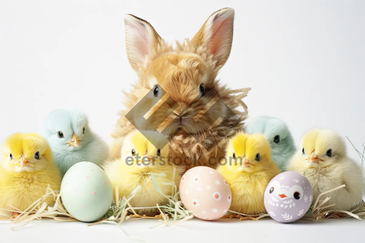 Picture of Cute fluffy bunny with adorable ears