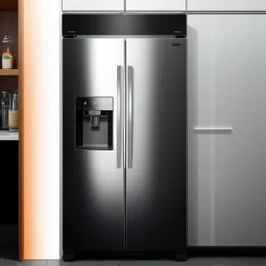 Modern White Refrigerator in Empty Luxury Apartment