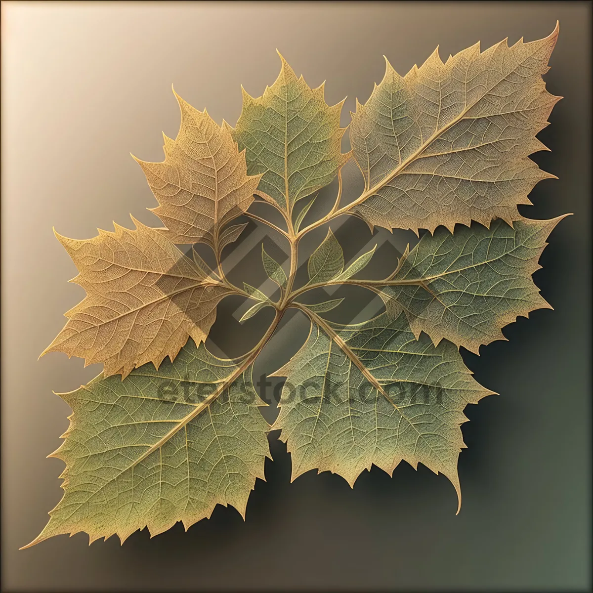 Picture of Autumnal Maple Leaves: Vibrant Yellow Leaf Pattern Decoration