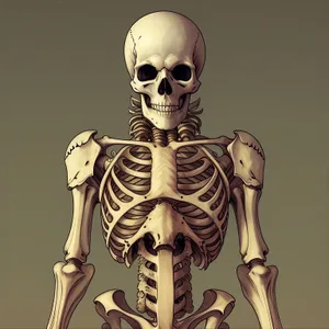 Spooky Skeletal Figure Bust: Terrifying Anatomy Sculpture