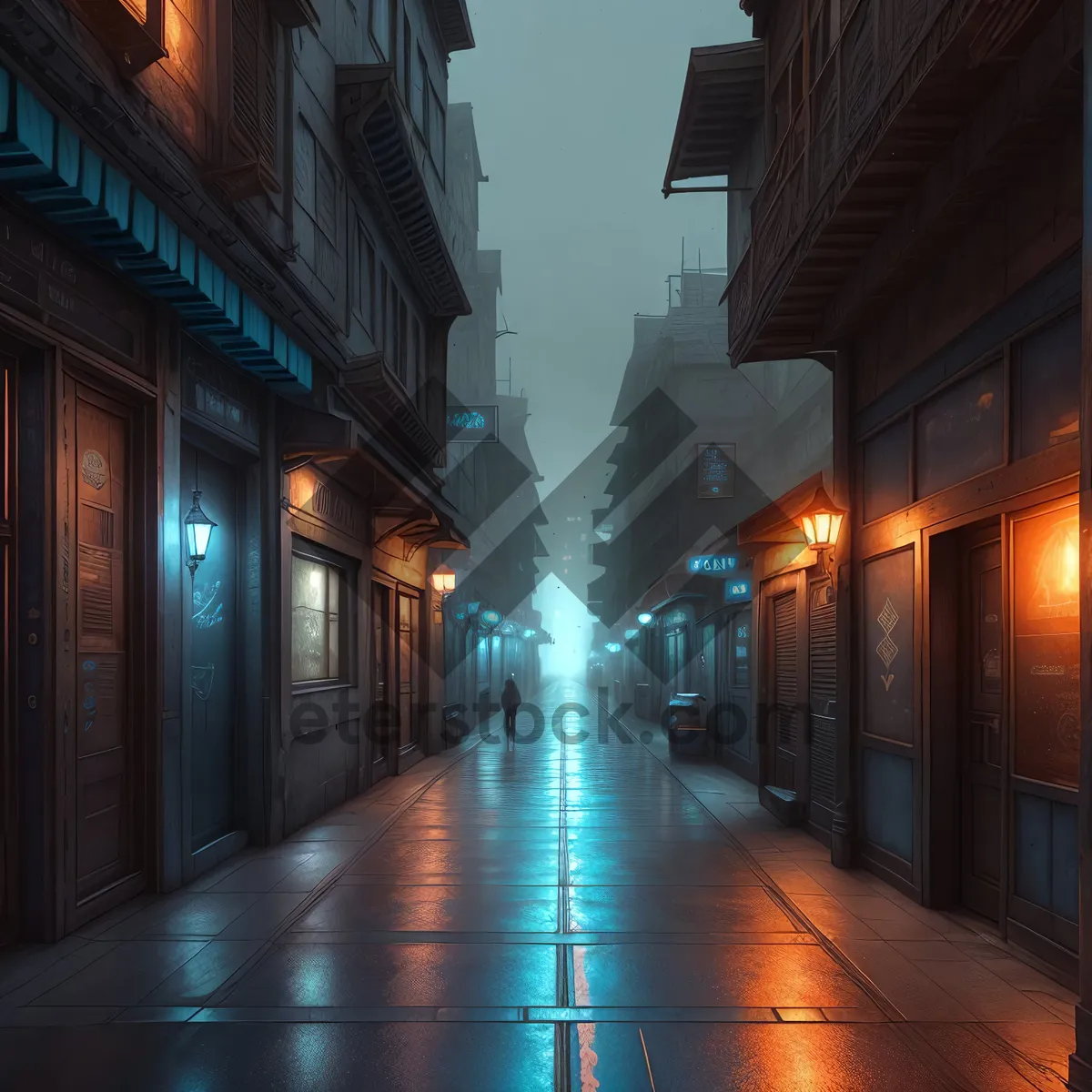 Picture of Urban Alleyway in Cityscape