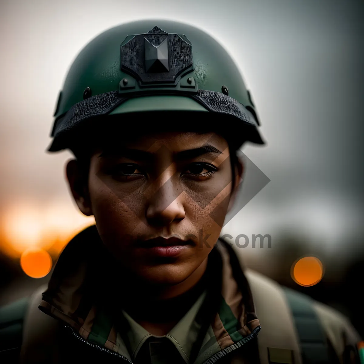 Picture of Professional Male Construction Worker Wearing Safety Helmet