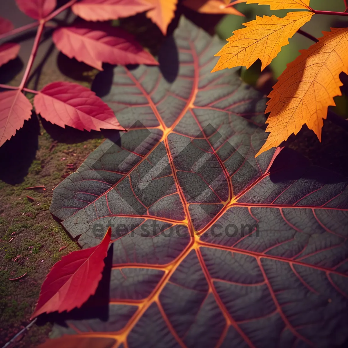 Picture of Autumnal Splendor: Vibrant Maple Leaves in Golden Hues