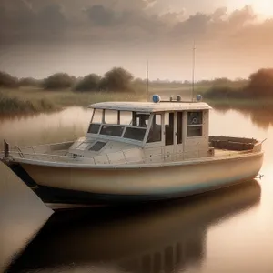 Seaside Serenity: Speedboat gliding gracefully through the ocean waves.