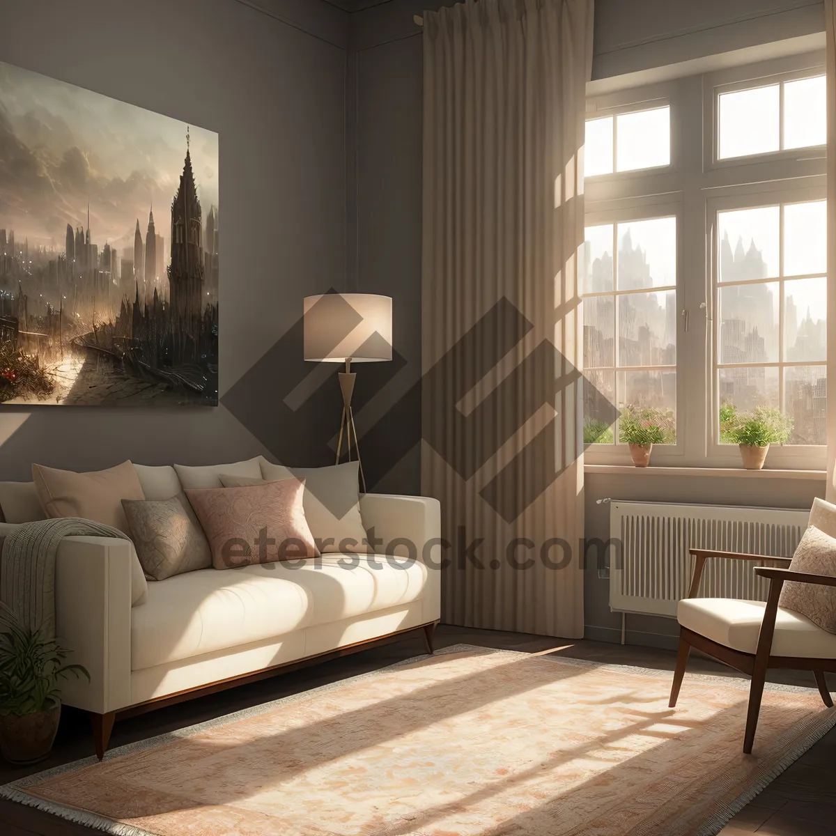 Picture of Modern Luxury Living Room with Comfy Sofa