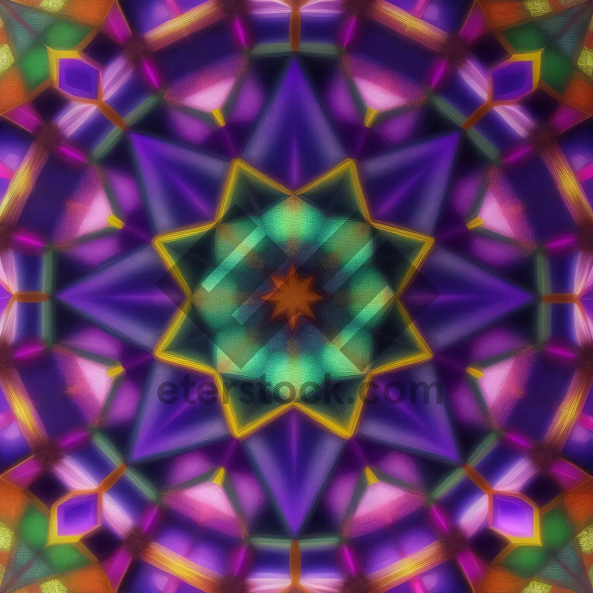 Picture of Colorful Geometric Fractal Design: A Futuristic Mosaic