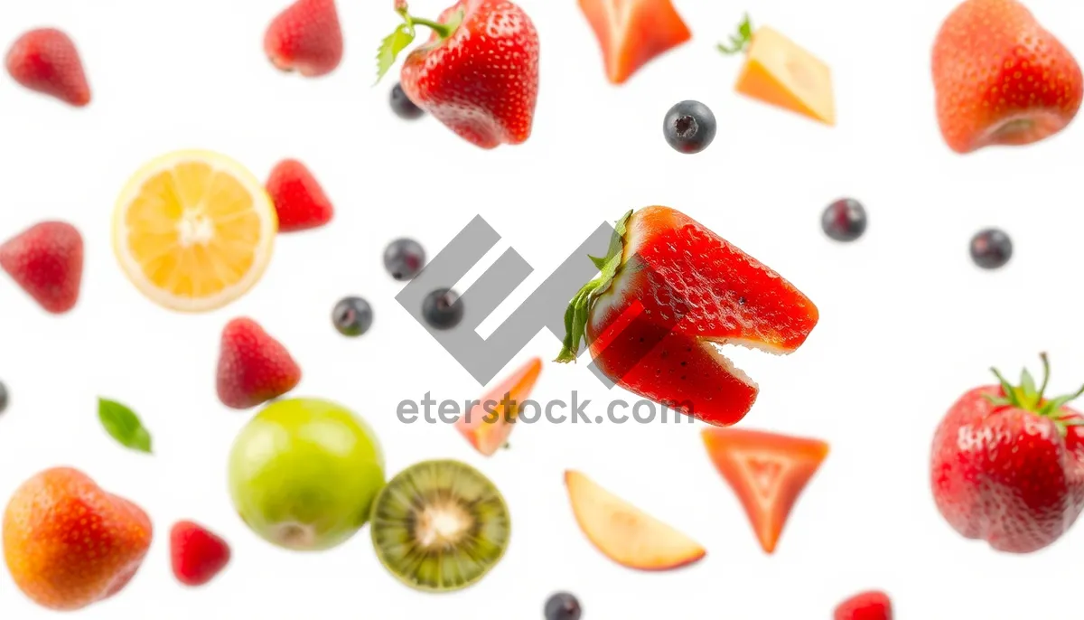 Picture of Healthy Fruit Plate with Veggies and Berries