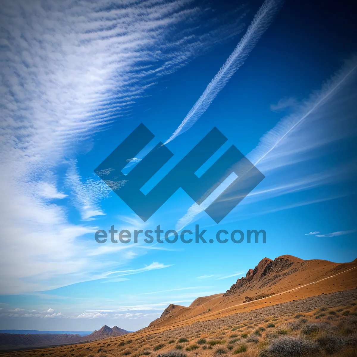 Picture of Desert sunset over majestic canyon landscape.