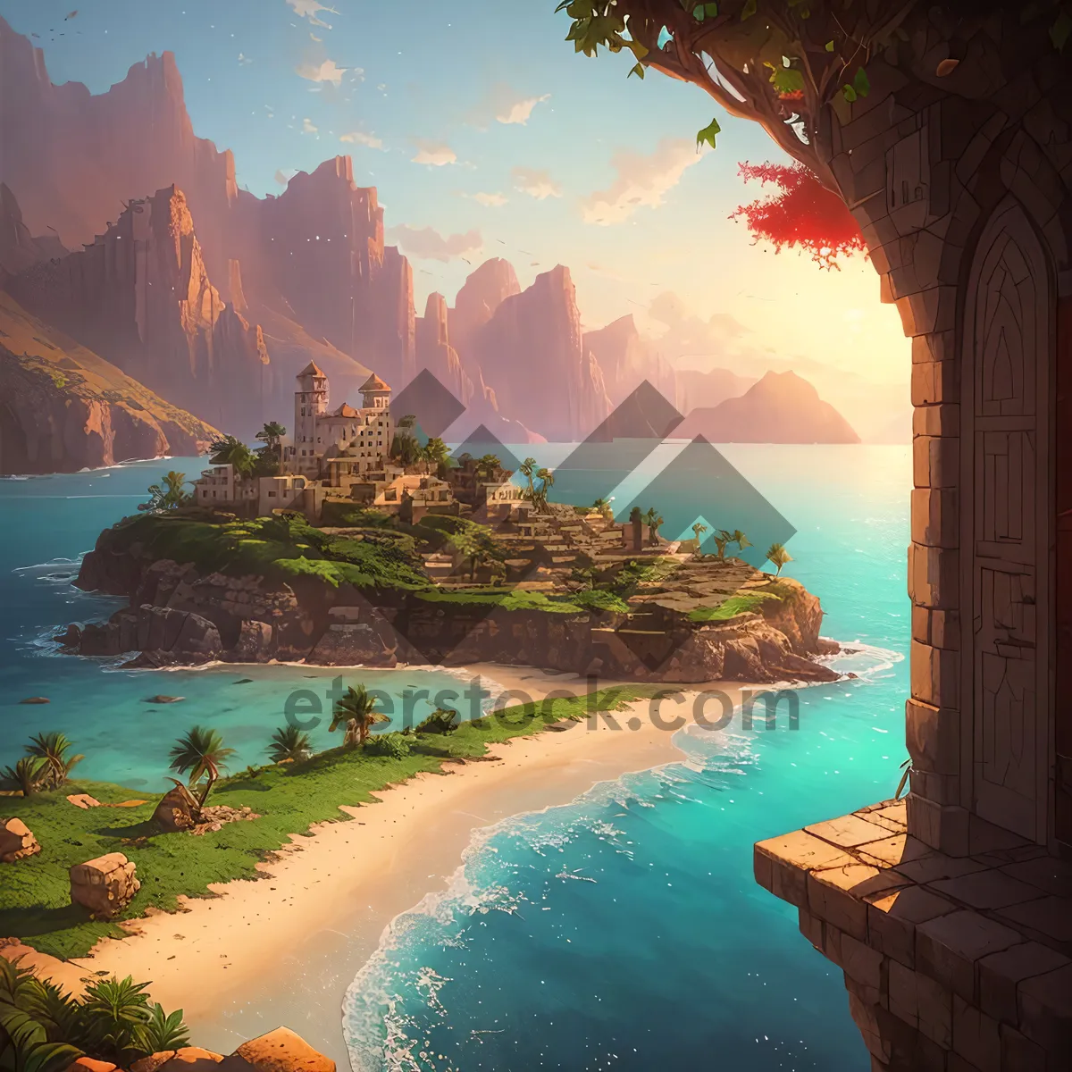 Picture of Tropical Paradise: Sun, Sea, Sand, Sky, Mountains.