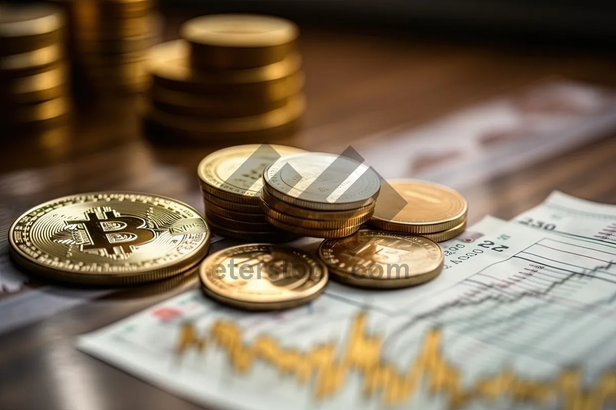 Picture of Stack of coins and cash with business person