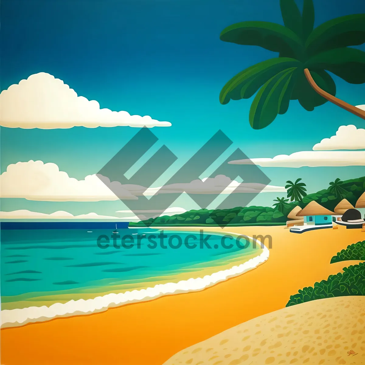 Picture of Serene Seascape: Tropical Tranquility on Sandy Beach