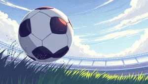 Vibrant soccer ball on grass field