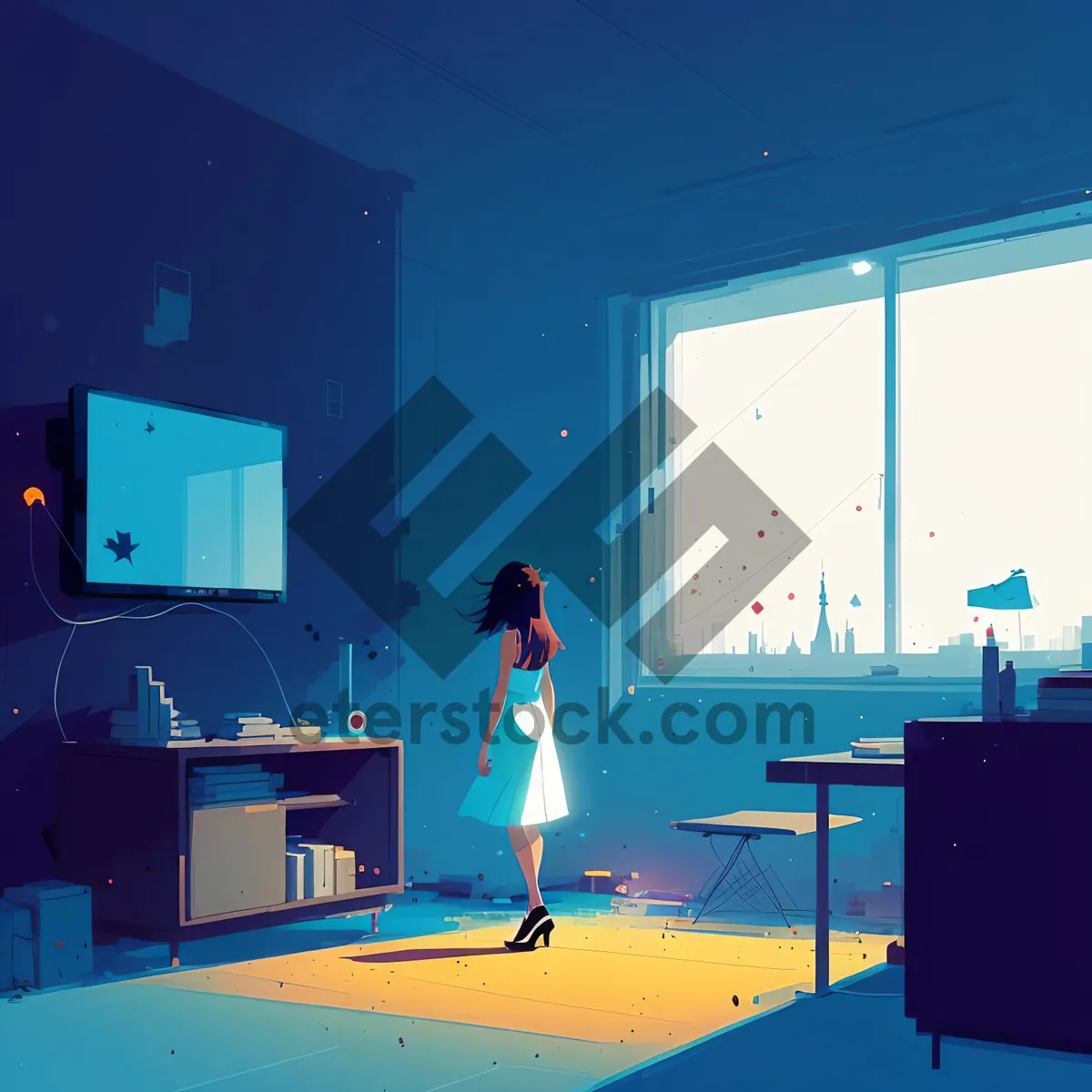 Picture of Corporate business meeting in modern office room.