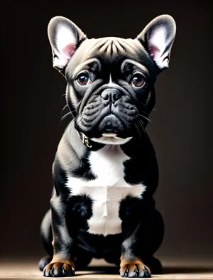 Adorable Bulldog Puppy Studio Portrait