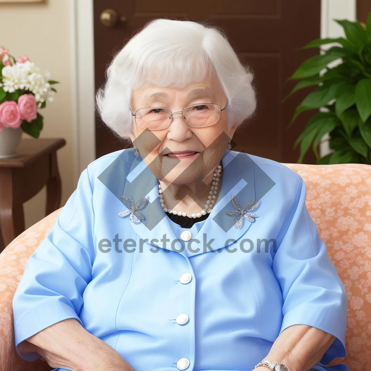 Picture of Happy Elderly Couple Smiling in Portrait