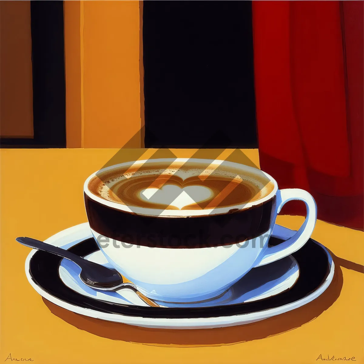 Picture of Morning Java: Espresso Cup with Saucer and Spoon