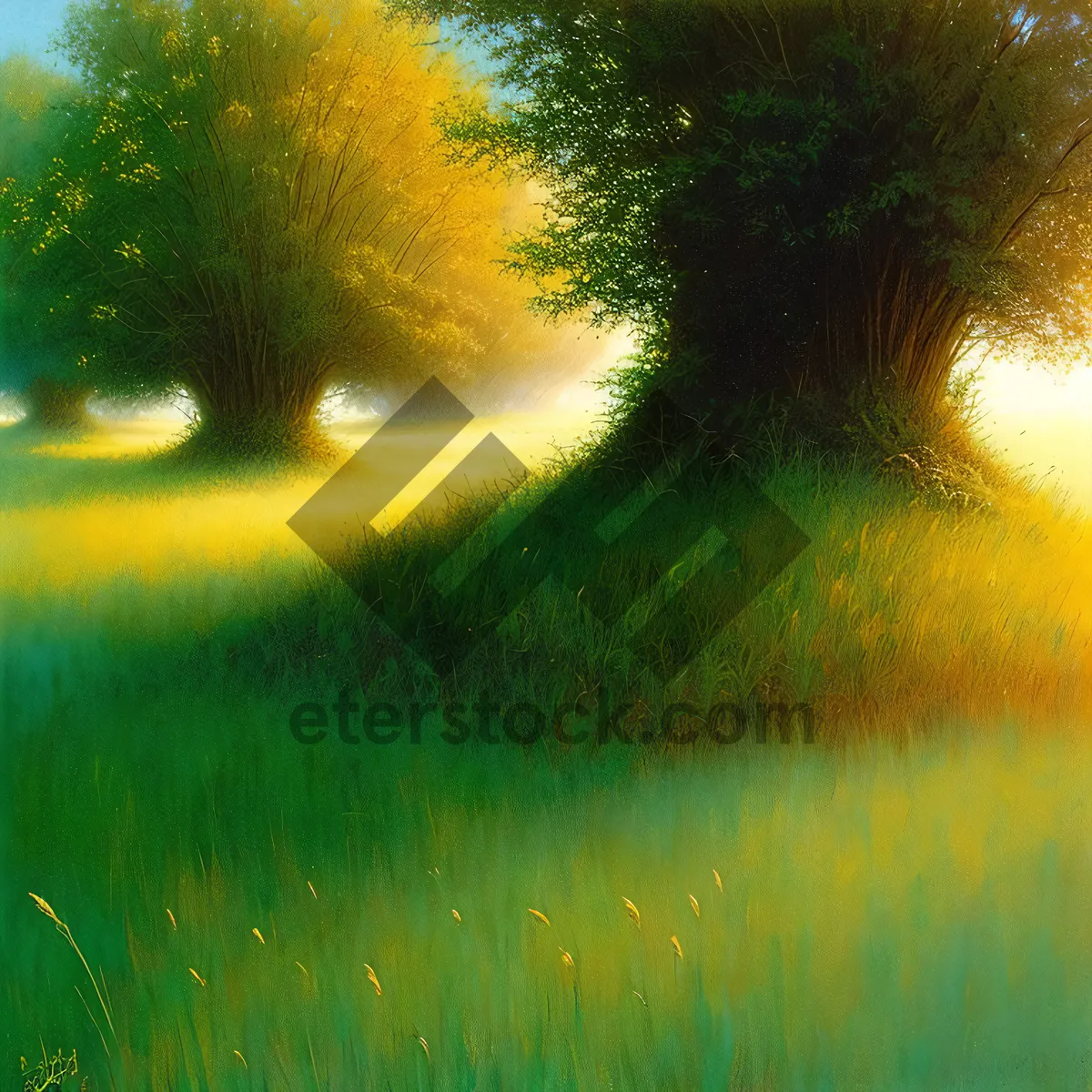 Picture of Sunlit Meadow in Ethereal Forest