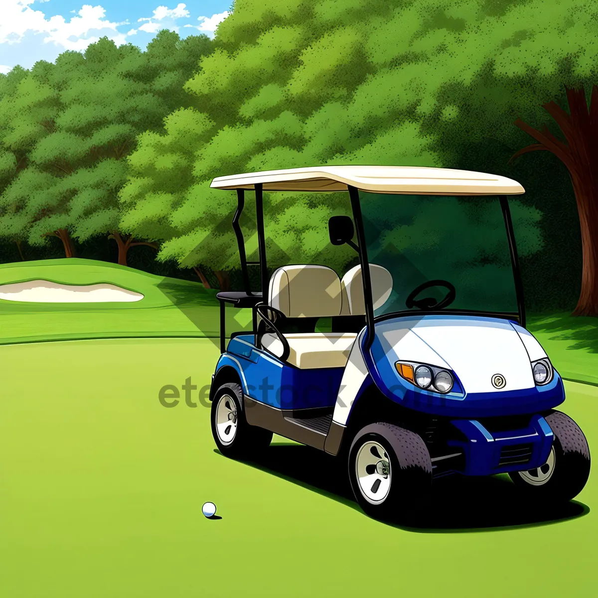 Picture of Golf Cart: Speeding Across the Course