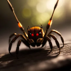 Colorful Black Widow Spider Closeup with Wings