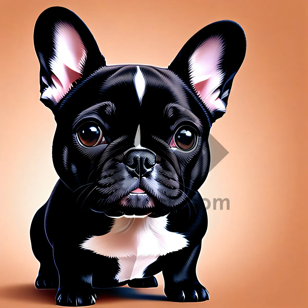 Picture of Cute Studio Cartoon Bulldog Pet Image.