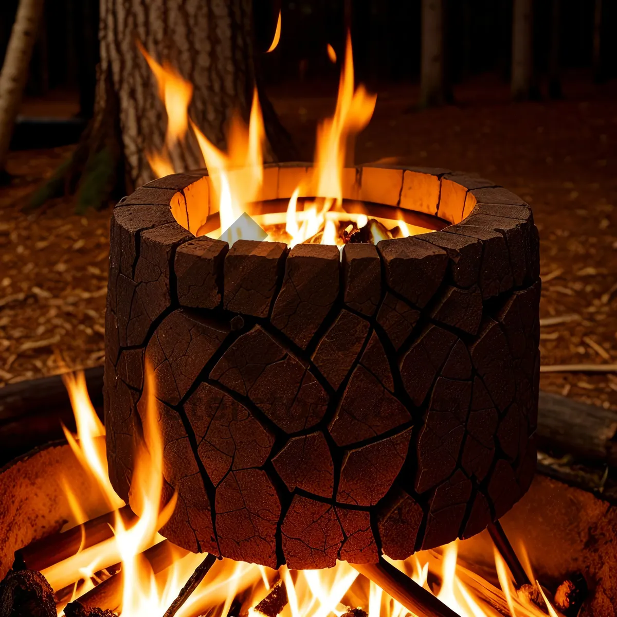 Picture of Flaming Candle in Dark - Source of Warm Glow