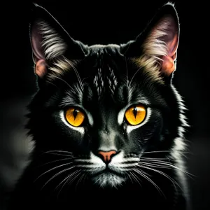 Curious Kitty with Striped Whiskers and Adorable Eyes