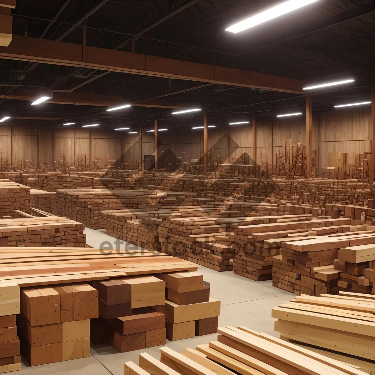 Picture of Industrial Warehouse with Wooden Structure and Beam