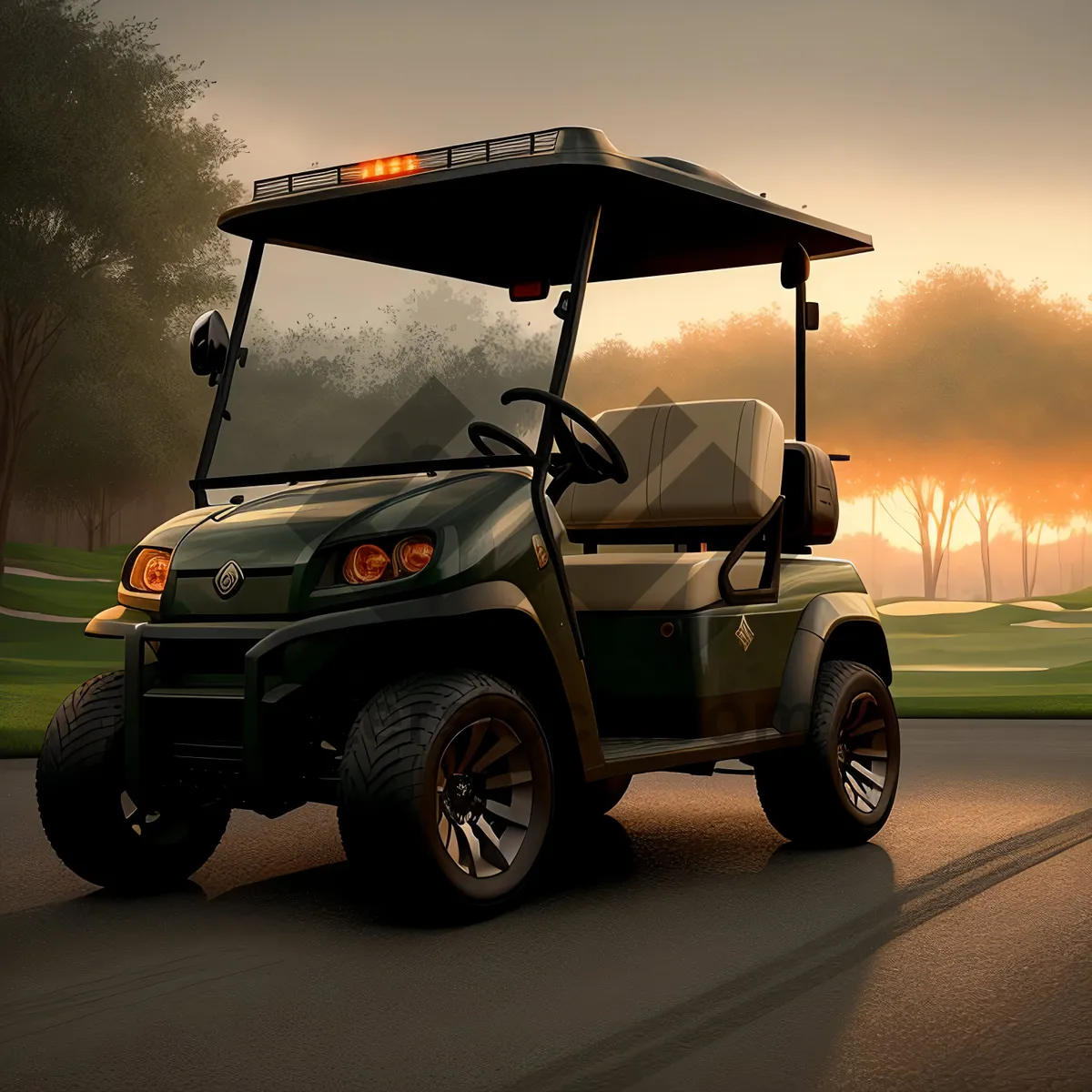 Picture of Golf Car: Sports Vehicle for Transport and Recreation