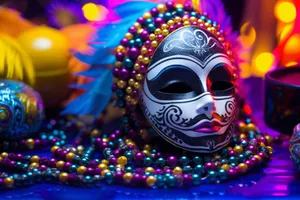 Colorful Venetian Mask for Carnival Celebration.