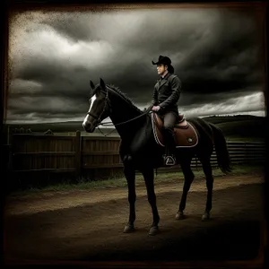 Thoroughbred Stallion in Saddle for Equestrian Sport