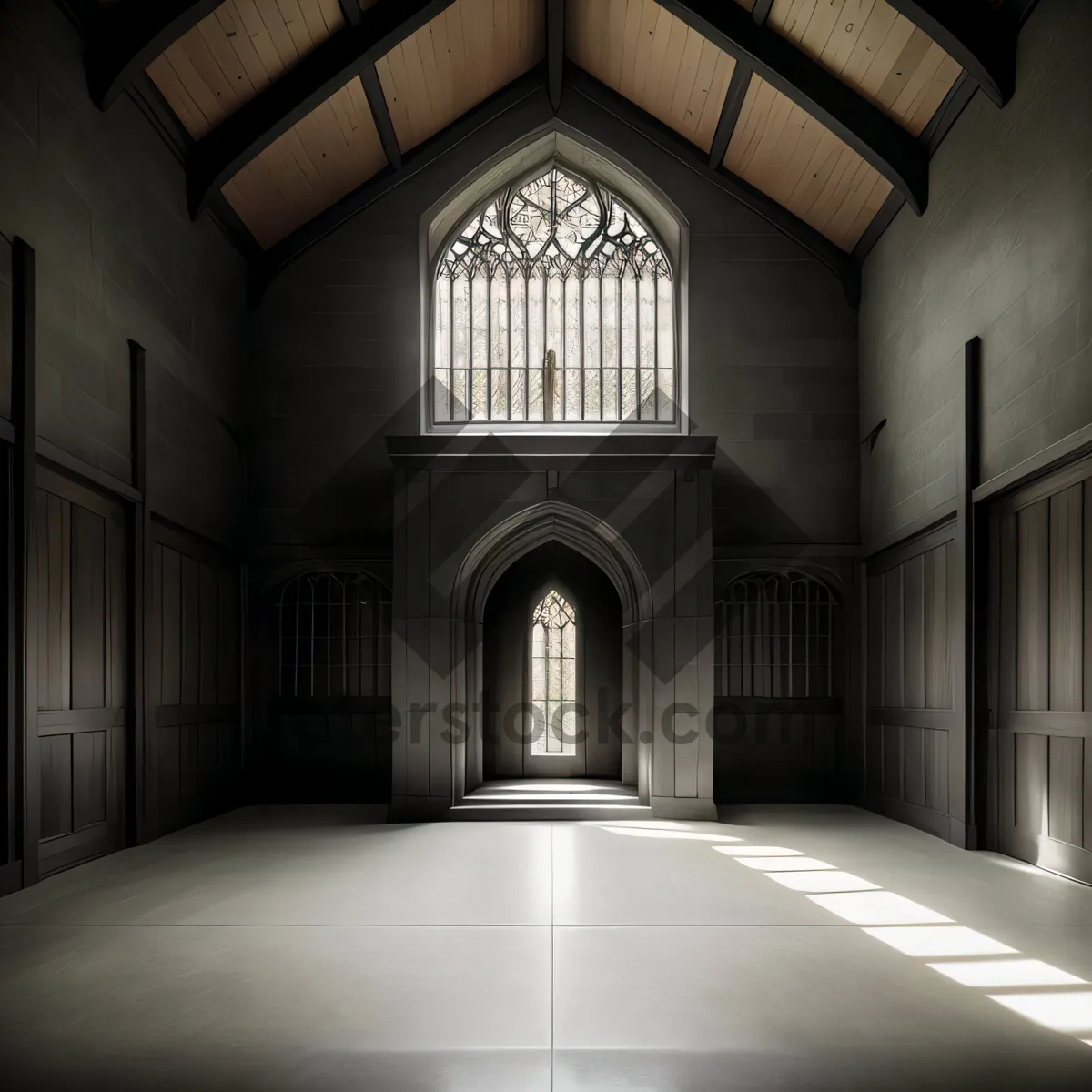 Picture of Grandeur of Ancient Cathedral's Stone Arch and Vault