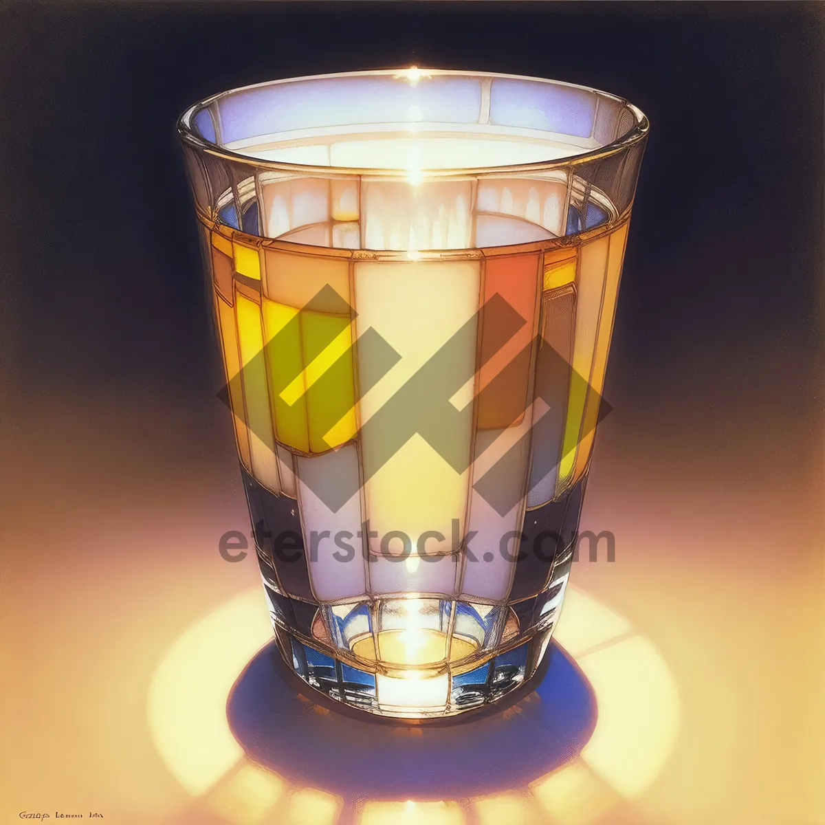 Picture of Golden Lager in Frosted Glass