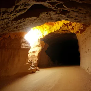 Timeless Passage: Ancient Stone Tunnel in Historic Basement