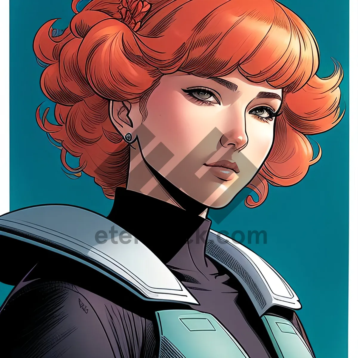 Picture of Coquette Fashion: Sexy Cartoon Lady with Stylish Haircut