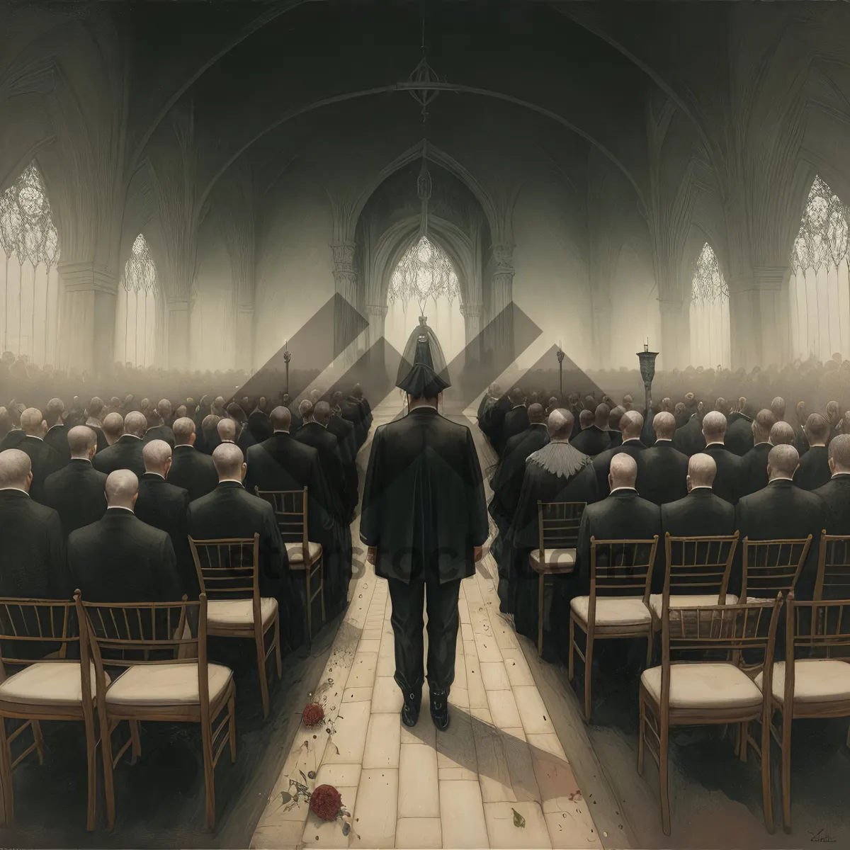 Picture of Classroom interior with chairs in cathedral hall