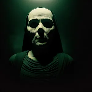 Skull-faced Man in Black Ski Mask