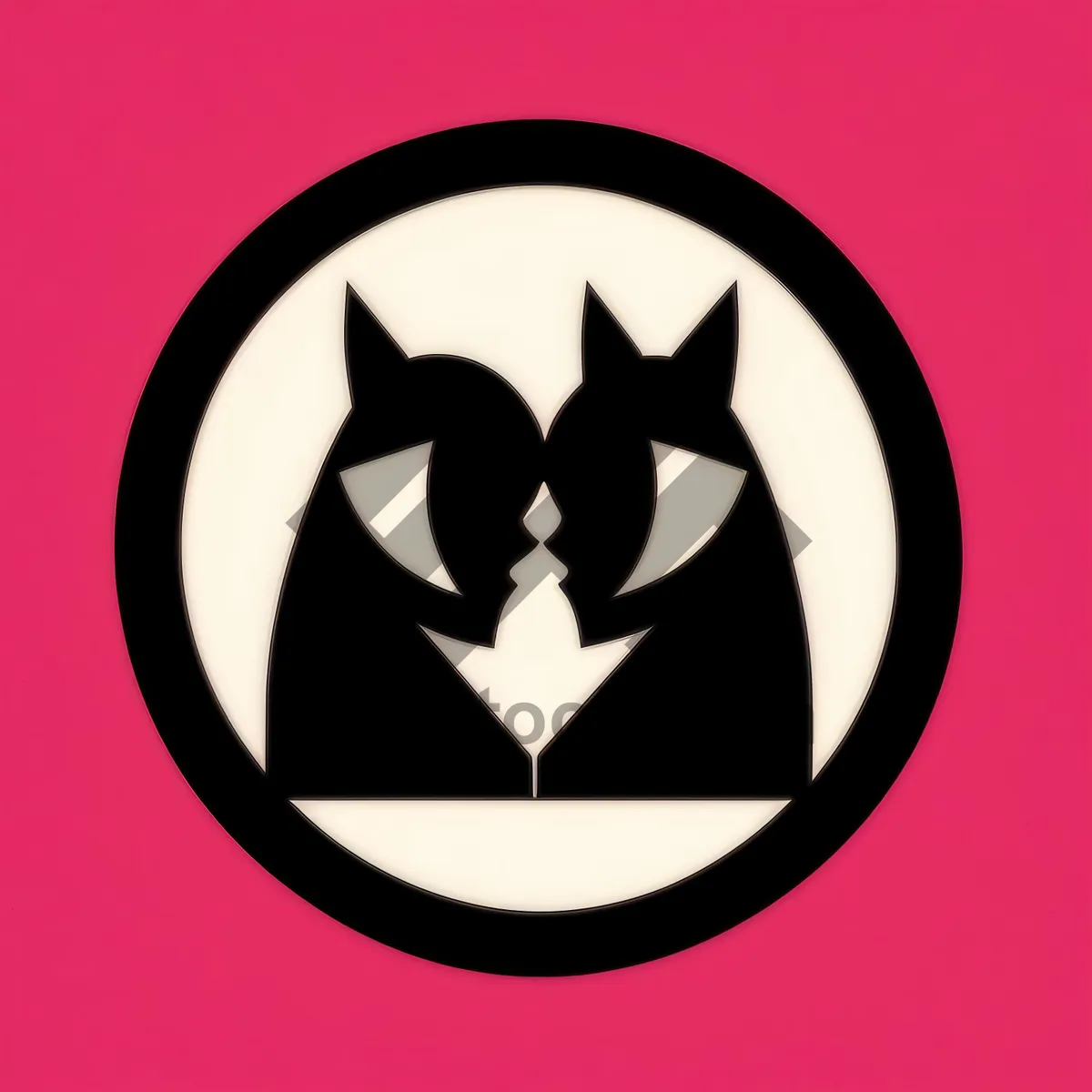 Picture of Shiny Round Black Icon with Symbolic Heraldry Design