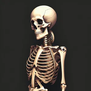 Spooky Skeleton Bust Sculpture: Frightening Anatomical Art