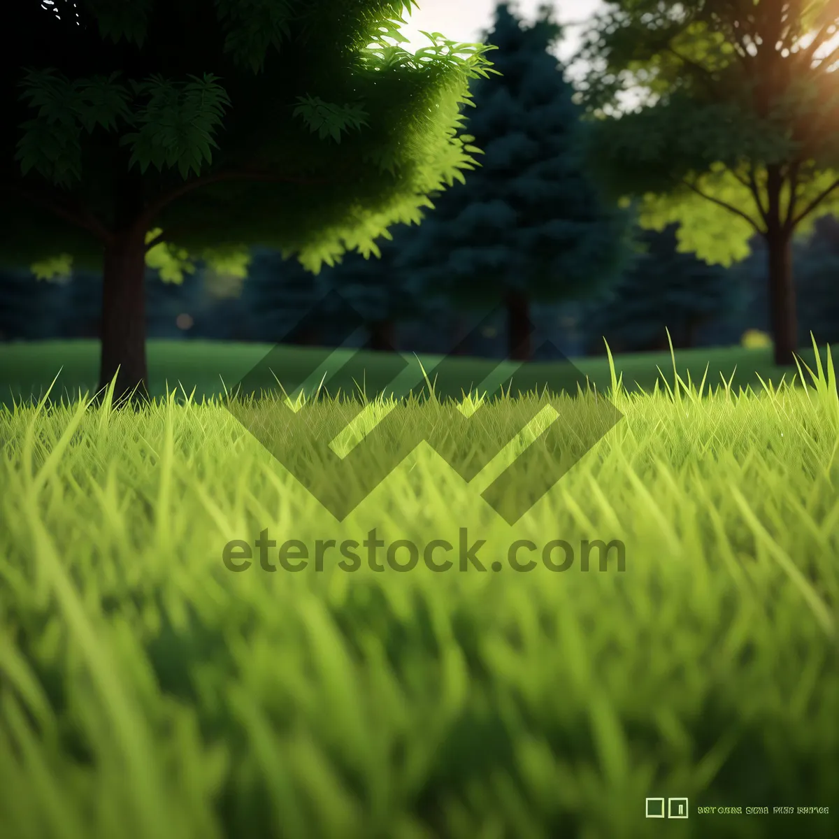 Picture of Vibrant Summer Meadow of Fresh Green Grass