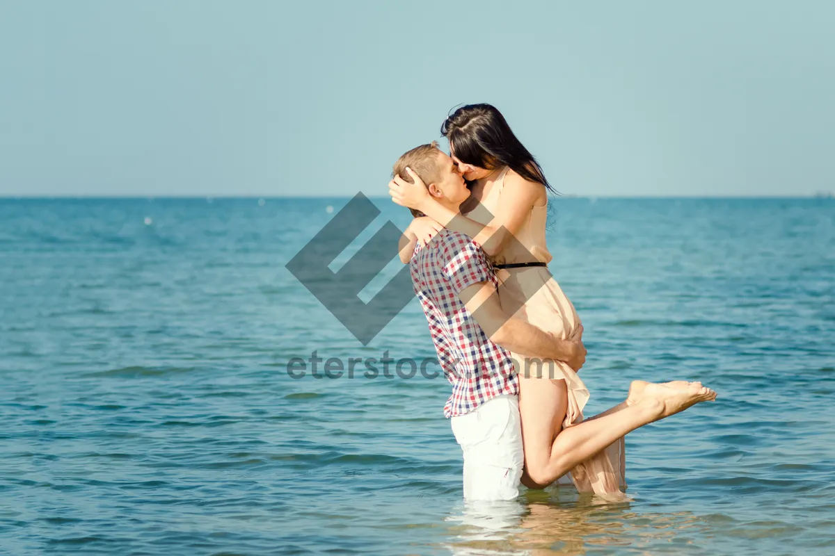 Picture of Happy beach vacation in beautiful swimsuit