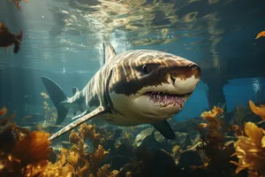 Tropical reef fish swimming in ocean coral reef