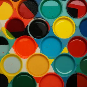 Colorful Art Supplies in Yellow Container