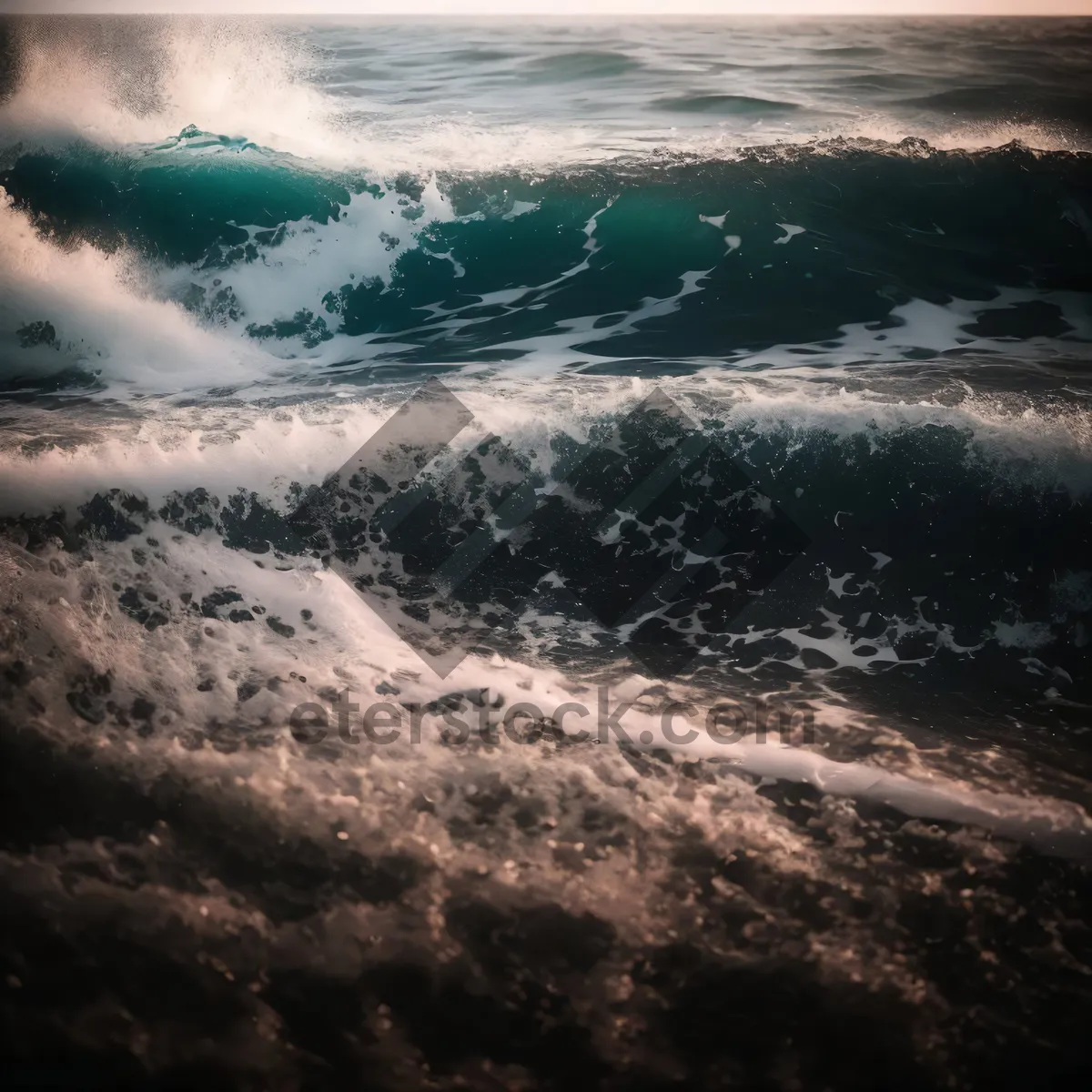 Picture of Serene Coastal Waterscape under Clear Sky