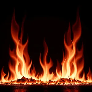 Blazing Inferno: Fiery Flames Igniting Heat