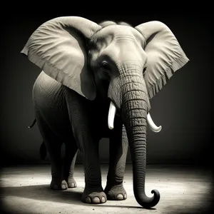 Majestic Elephant: Wild Safari Mammal with Ivory Tusks