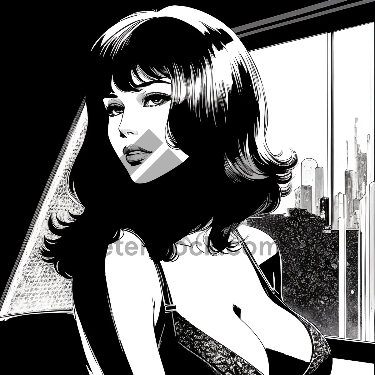 Picture of Black Muscle Man Fashion Art